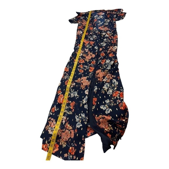 Lulus Divine Days Navy Blue Floral Wrap Maxi Dress XS - Picture 13 of 14